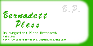 bernadett pless business card